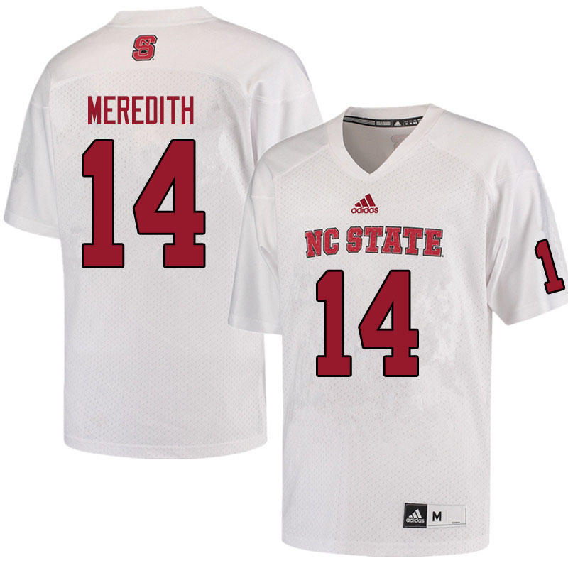 Men #14 Nehki Meredith NC State Wolfpack College Football Jerseys Sale-White